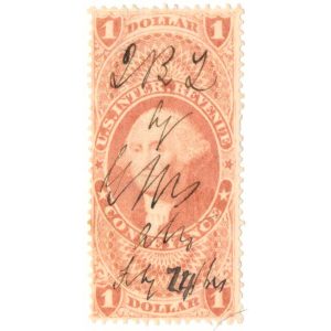 R66c $1.00 First Issue Revenue Stamp, Conveyance