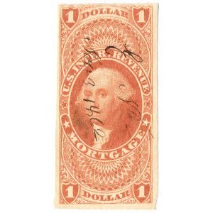 R73a First Issue Revenue Stamp, Mortgage, Imperforate 1862