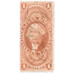 R74c $1.00 First Issue Revenue Stamp, Passage Ticket