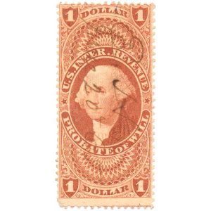 R76c First Issue Revenue Stamp, Probate of Will