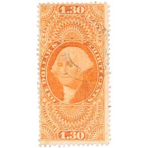 R77c First Issue Revenue Stamp, $1.30
