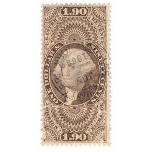 R80c First Issue Revenue Stamp