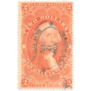 R81d $2.00 Conveyance Revenue Stamp, Silk Paper