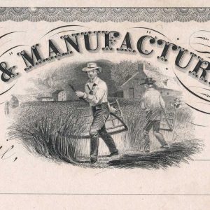 1840s Farmers' & Manufacturers' Bank Stock Certificate Proof, Poughkeepsie - Image 3