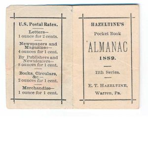 E. T. Hazeltine's Pocketbook Almanac for 1889, Piso's Cure - Image 2