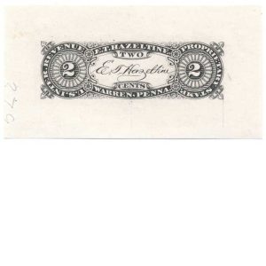 RS102TC1e E. T. Hazeltine Warren Pennsylvania Proof
