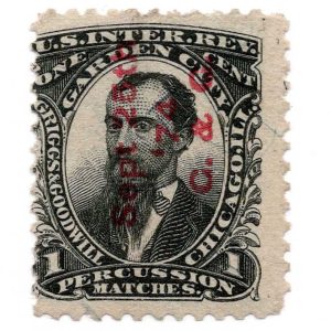 RO103b Griggs & Goodwill, Garden City Matches Revenue Stamp