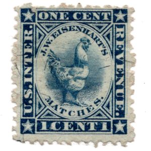 RO80b J. W. Eisenhart's Matches Revenue Stamp