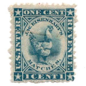 RO80d J. W. Eisenhart's Matches Revenue Stamp