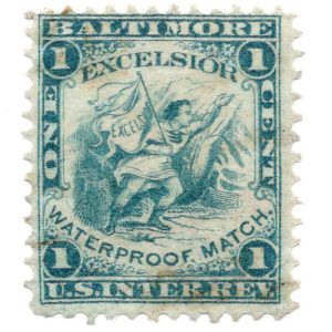 RO83a Excelsior Match Stamp, Baltimore, MD VF