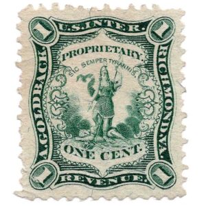 RO96b A. Goldback Matches Revenue Stamp, Richmond Virginia