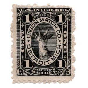 RO179d Union Match Co. Revenue Stamp, Detroit