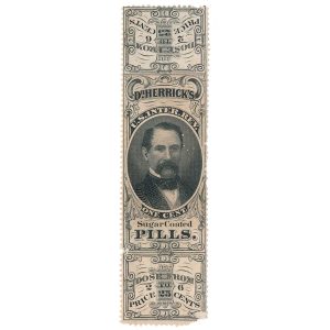 RS117a Herrick's Sugar Coated Pills Medicine Stamp