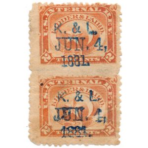 RT13d Kidder & Laird Perfume Stamps Pair