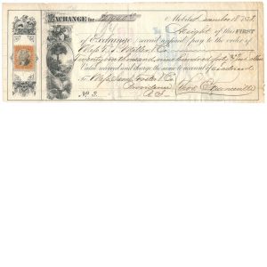 December 13, 1873 Mobile, Alabama First Bill of Exchange, Cotton