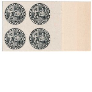 RT2P3 Corning & Tappan Perfume Stamp Plate Proof Block of 4
