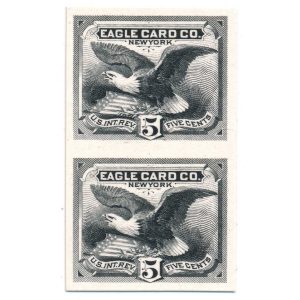RU7P3 Eagle Card Co. Revenue Stamp Proof Pair