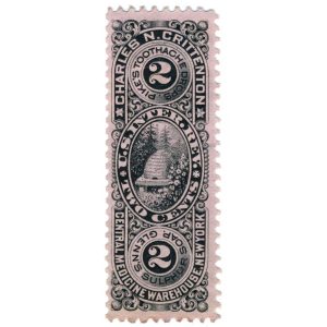 RS64c Charles Crittenton, 2c black, pink paper, original gum