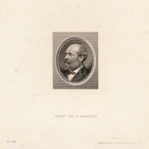 205-E2a James Garfield Portrait Vignette Essay Large Die Proof