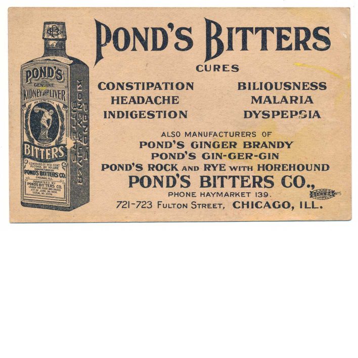 Pond's Bitters Trade Card 1906