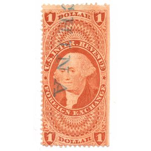 R68c $1.00 Foreign Exchange Revenue Stamp, Pacific Mail Steamship Co, CHINA