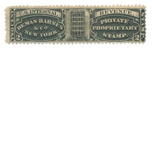 RS25a 2c Demas Barnes & Co. Medicine Stamp