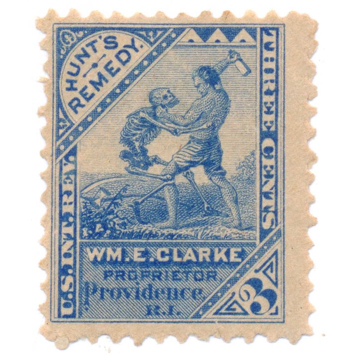 RS56d William E. Clarke Hunt's Remedy Medicine Stamp