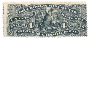 RS65e Dr. Crooks Wine of Tar, Experimental Silk Medicine Stamp