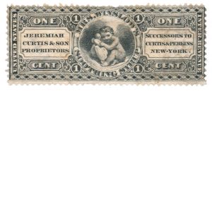 RS66a Jeremiah Curtis & Son, Mrs. Winslow's Soothing Syrup Revenue Stamp