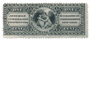 RS66a Jeremiah Curtis & Son, Mrs. Winslow's Soothing Syrup Medicine Stamp