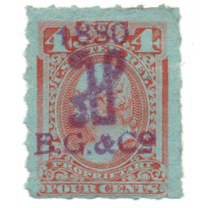 RB15c Proprietary Revenue Stamp, BG & Co. (Bruno Grosche & Co.) cancel