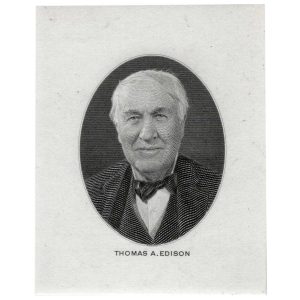 Thomas A. Edison Vignette Model and finished engraving, Sydney Smith, American Bank Note Co. 1933 - Image 3