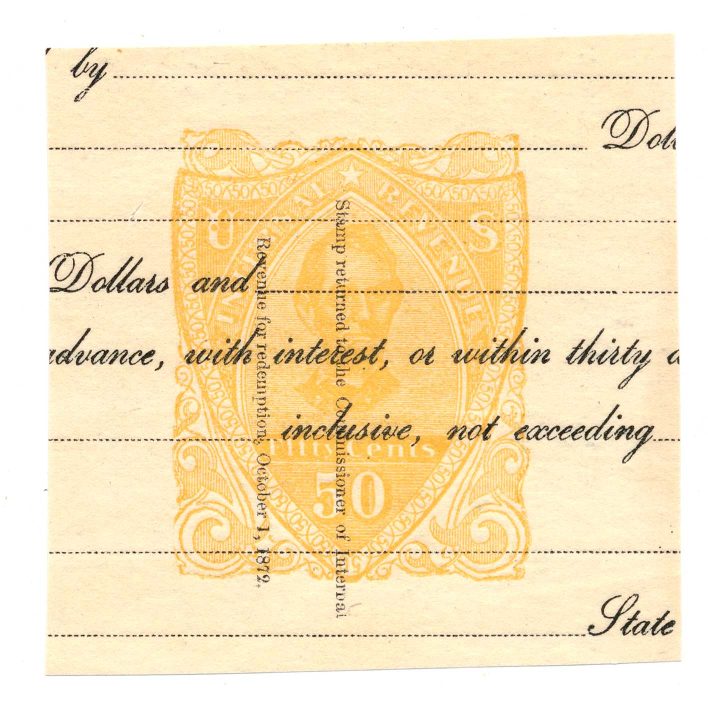 RN-V4 Revenue Stamped Paper Redeemed Cut Square