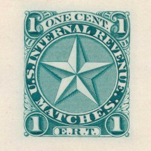RO177P1 E.R. Tyler Match Stamp, Large Die Proof, ex Joyce