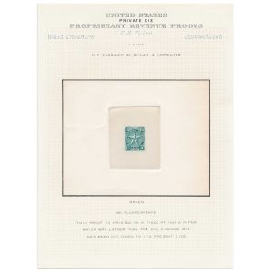 RO177P1 E.R. Tyler Match Stamp, Large Die Proof, ex Joyce - Image 2