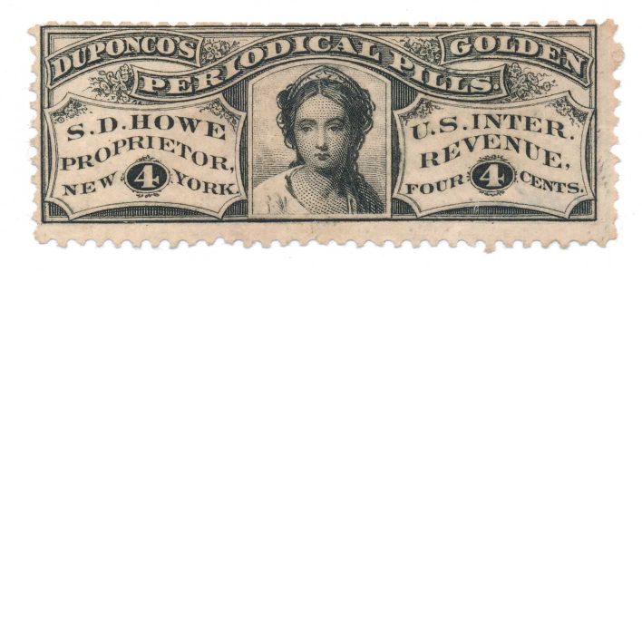 RS134a S. D. Howe, Duponco's Periodical Pills Medicine Stamp