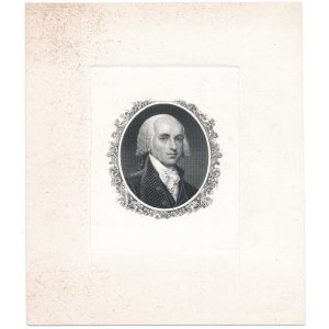James Madison Portrait Die Proof on india by Alfred Sealey - Image 2