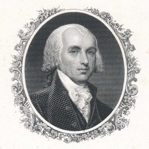James Madison Portrait Die Proof on india by Alfred Sealey