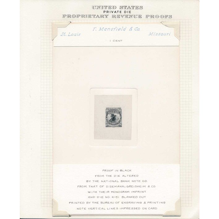 RO130TC1e Aetna Match, F. Mansfield & Co. Trial Color Proof, ex-Joyce - Image 2