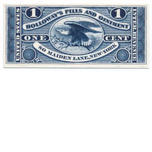 RS124P4 Holloway's Pills and Ointment Medicine Stamp, Plate proof