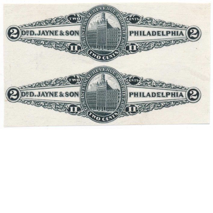 RS145P3 Dr. D. Jayne & Son Medicine Stamp, Plate proof