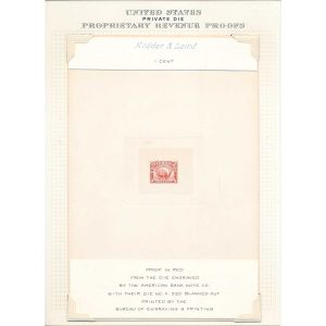 RT12P1 Kidder & Laird Perfume Stamp, Large Die Proof, ex-Joyce - Image 2