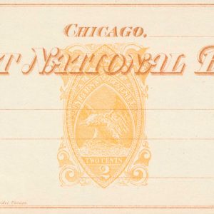 RN-B1 Revenue on unused check, First National Bank, Chicago 186x - Image 2