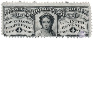 RS169b J. McCullough Duponco's Periodical Pills medicine stamp