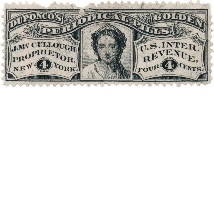 RS169b J. McCullough Duponco's Periodical Pills medicine stamp