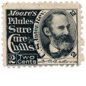 RS184b C. C. Moore's Sure Cure Pills medicine stamp