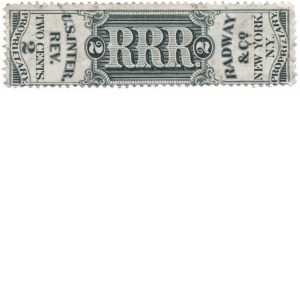 RS193e Radway & Co. Medicine Stamp, Experimental Silk paper