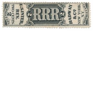 RS193e Radway & Co. Medicine Stamp, Experimental Silk paper