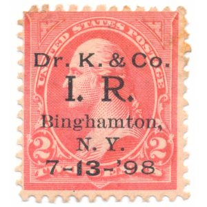 RS311A Dr. Kilmer & Co., Provisional Proprietary Medicine Stamp
