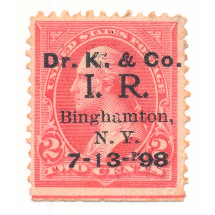 RS314A Dr. Kilmer & Co., Provisional Proprietary Medicine Stamp